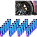 Neo Chrome 20 PCS M12x1.5 Lug Nuts 60mm Extended Tuner Aluminum Wheels Rims Cap WN02