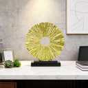 DOVDOV Gold Home Decor Sculpture, Unique Round line Statue, Modern Home Decor, Decorative Panel Statue Gold Decoration for Living Room TV Stand, Office, Bedroom, Dining Table Centerpiece.