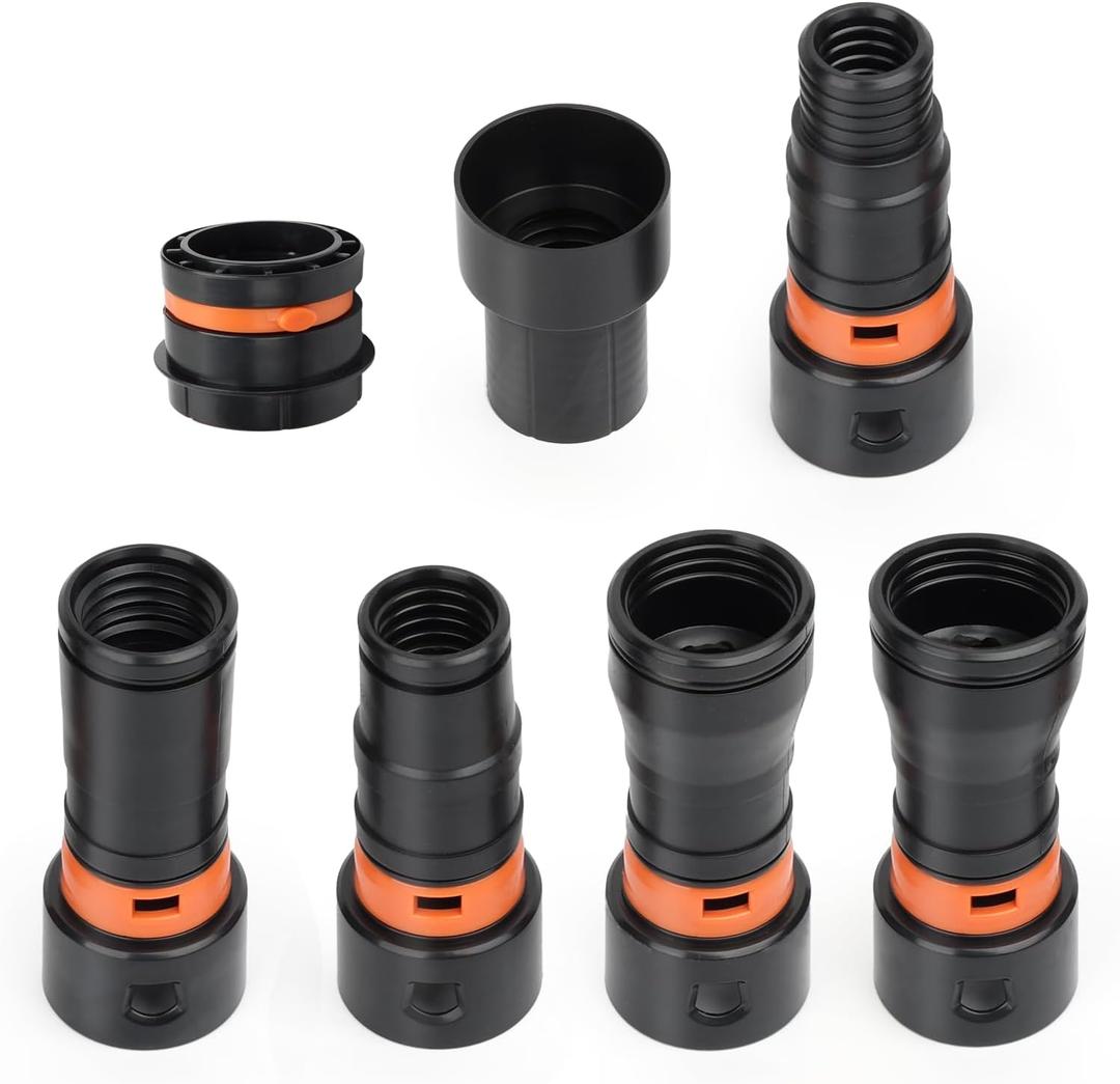 7Pcs Vacuum Attachment Adapter Fits Vacuum Cleaner,1-2/3" 1-2/3" 1-1" 1-1/3" 1-0.9" 1-2/3" 1-3/4" for Universal Central Vacuum Cleaner Adapter Replacement