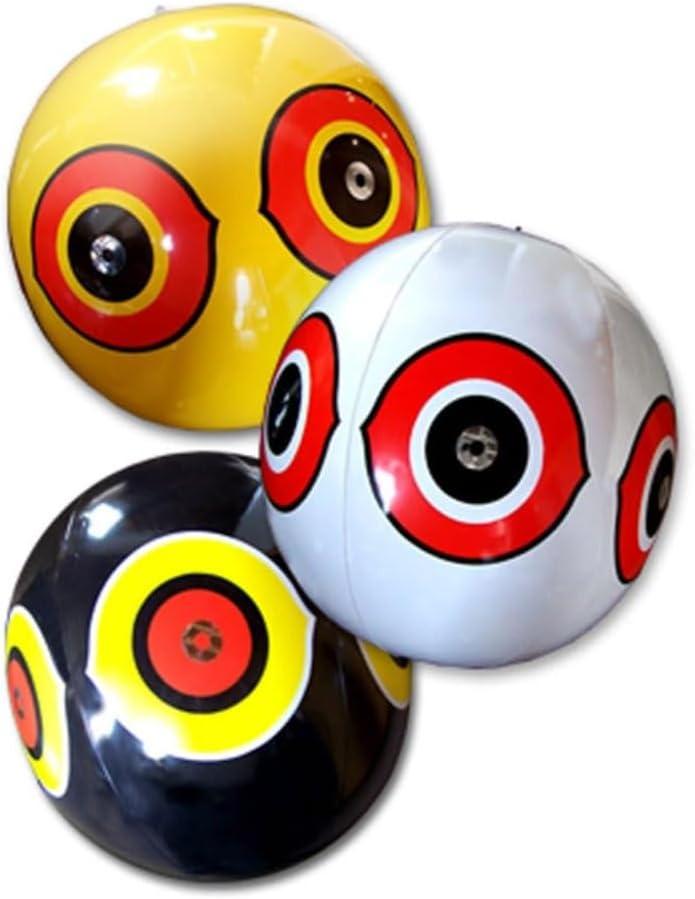 Bird-X Scare-Eye Bird Scare Balloons for Bird Control, 3D Predator Eye Design, Reflective Bird Scare Solution, Covers Up to 6,000 Sq Ft, Pack of 3 (Yellow/White/Black)