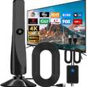 TV Antenna for Smart TV Indoor 300+ Miles Long Range with Amplifier Signal Booster, 2025 Upgraded HDTV Antenna 360° Reception Portable