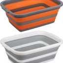 Tiawudi 2 Pack Portable Sink, Collapsible Tub for Washing Dishes, Outdoor, Camping and Hiking, Wash Basin for Home and Garden, Storage Bins for House, BPA Free, Plastic, 2.25 Gal / 8.5L Each