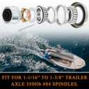 2 Sets Trailer Bearing Kit 3500 lb Boat Trailer Axle Bearing Kits L68149 L44649 Bearing Kits, with 171255TB Grease Seal, Spindle Nut, Dust Cap for 3500lb 1-1/16'' to 1-3/8'' #84 Spindles