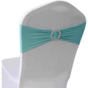 WELMATCH TF Blue Spandex Chair Bands Sashes - 50 pcs Wedding Banquet Party Event Decoration Chair Bows Ties (TF Blue, 50) WELMATCH TF Blue Spandex Chair Bands Sashes - 50 pcs Wedding Banquet Party Event Decoration Chair Bows Ties (TF Blue, 50)