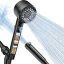 FEELSO Filtered Shower Head with Handheld, High Pressure 4 Spray Showerhead with Filters & Upgraded Anti-clog Nozzles for Hard Water -Remove Chlorine, Reduce Dry Itchy Skin -ON/OFF Switch for Pet Bath (Black)