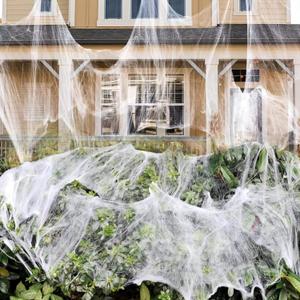 1000 sqft Spider Webs Halloween Decorations Bonus with 30 Fake Spiders, Super Stretch Cobwebs for Halloween Indoor and Outdoor Party Supplies