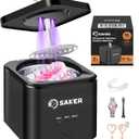 Saker Ultrasonic Retainer Cleaner Machine for Denture Professional Protable Ultrasonic Jewelry Cleaner for Rings,Mouth Guard 45Khz 180ML Black