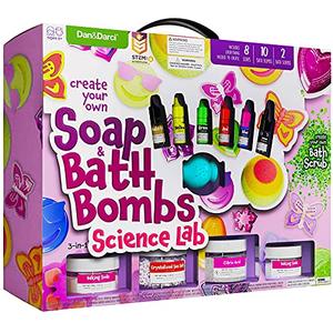 Dan&Darci Soap & Bath Bomb Making Kit for Kids, 3-in-1 Spa Science Kits, Easter Craft Gifts for Girls & Boys Age 6-12 Year Old Girl Crafts: DIY Experiment Toys, Gift for Kid Ages