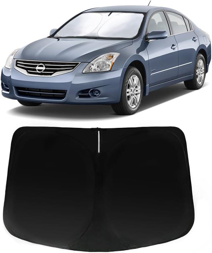 Windshield Sun Shade for Nissan Altima 2007-2018, Car Front Window Sunshade with 240T Sun Visor Protector Blocks UV Rays Heat Sun Shield Accessories