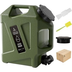 3.2GAL Camping Water Jug, Portable Water Storage Container with Spigot, Leak-Proof Lid & Dual Handles, Outdoor Water Tank for Camping, RV, Emergency Preparedness