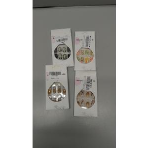 24 Pcs French Lattice Press on Nails Medium Square, ZIFANHU Summer Fake Nails Press ons Nail Tips Glue on Nails Full Cover Acrylic Nail Kit False Nail with Bow Rhinestones Design for Women 4 pack