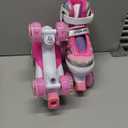 Sowume Adjustable Roller Skates for Girls and Women, All 8 Wheels of Girl's Skates Shine, Safe and Fun Illuminating for Kids (Medium-(13-3 US))