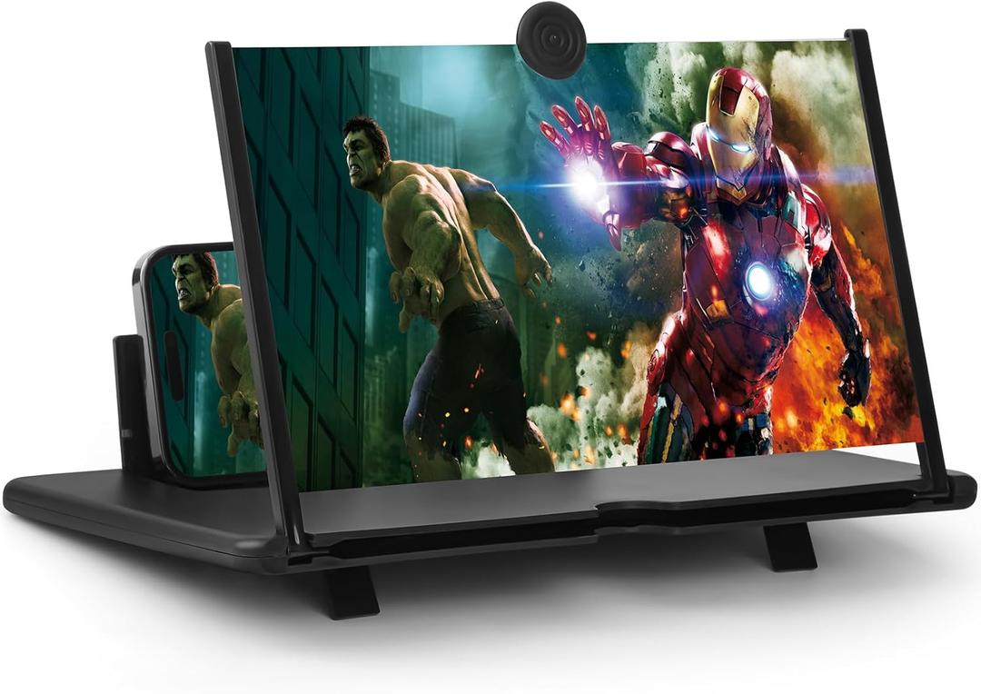 Magnifier for Cell Phone -Horgens 3D HD Magnifying Projector Screen Enlarger for Movies, Videos and Gaming  Foldable Phone Stand with Screen AmplifierCompatible with All Smartphones (, 18) ()