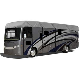 420D RV Caravan Roof Cover, Heavy Oxford Foldable Roof Protection Tarpaulin for Motorhome Against Dust, Moisture and UV Radiation, with Windproof Side-Straps and Buckles (334X122inch) (28x10ft)