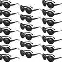 20 Pack Clout Oval Mod Sunglasses for Women Men Bulk Retro Round Lens Glasses Party Favors (Black)