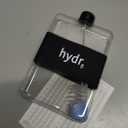 Hydr | 15oz Flat Water Bottle For Purse & Flexible Cleaning Brush | BPA Free Square Water Bottle | Leak/Drop Proof Slim Water Bottles For Travel, small water bottle (Black)