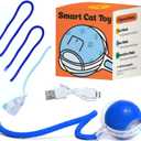 Interactive Cat Toys for Indoor Cats with Feather, Rechargeable Automatic Cat Toy Keeps Your Cat Active & Engaged, Durable & Safe Speedy Tail 2.0 Cat Toy (Blue)