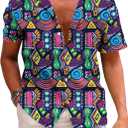 KYKU Mexico Shirt for Men Funny Beach Shirts Hawaiian Button Down Short Sleeve (Black, S)
