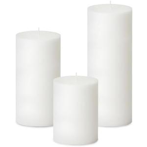2 Packs Unscented Different Sizes White Pillar Candles, Non-Toxic Dripless Smokeless 3x4, 3x8 Inch Cylinder Candles for Wedding, Home Decor, Dinner Table, Party, Power Outage, Emergency