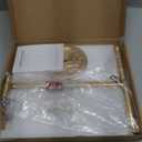 Gold Hand Towel Holder Stand for Bathroom Vanity Countertop SUS304 Stainless Steel T-Shape Free Standing Towel Rack Stand Towel Bar for Bathroom Kitchen