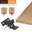 Ravinte 10 Pack 5 Pairs Semi-Overlay 1/2 inch Self-Closing Face Frame Cabinet Hinges Matte Black Half Wrap-Around Kitchen Door Hinges Face Mount Cabinet Hardware