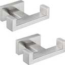 Angle Simple Bathroom Double Hook 2 PCS, SUS304 Stainless Steel Hand Towel Holder, Bath Towel Hanger, Modern Robe Hook for Wall, Brushed Nickel