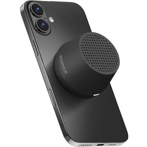 MOMAX Mini Portable Bluetooth Speaker - Magnetic Waterproof Speaker with Balanced Sound, 12H Playtime, Indoor Speaker True Wireless Stereo Pairing for Home, Bedroom, Bathroom, Gift Ideas, Black