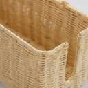 PEMAR Natural Rattan Wicker Cable Management Box, Cable Organizer, 2 Open Slots, Under Desk Cord Organizer, Cover & Hide Power Strips for TV Desk, Computer, Router, USB Hub (Bright Natural Color) (Coffee)