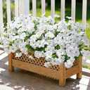 Artificial Flowers for Outdoors Decoration, 20 Bundles White Faux Morning Glory with Eucalyptus Look Real UV Resistant Fake Plants Silk Flowers for Outside Yard Gardens Porch Patio Planter Home Urn