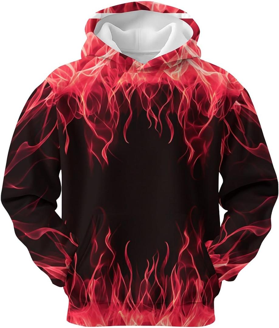 Wolf Hoodies for Boys Girls 3D Printed Hooded Sweatshirts Long Sleeve Pullover Hoodie with Pocket Medium
