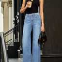 Sidefeel Women's Wide Leg Jeans High Waisted Stretchy Baggy Front Seam Denim Pants, Size 6