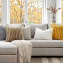 MIULEE Faux Fur Decorative Throw Pillow Covers 20x20 Inch Set of 2, Modern Spring Home Decor Soft Plush Couch Pillows Cozy Fluffy Cushion Covers for Sofa Khaki
