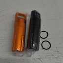 HRX Package Outdoor Waterproof EDC Survival Container Capsule, Airtight Aluminum Pill Bottle Match Seal Storage Case Camping Essentials Emergency Tool (2PCS) (Black and Orange)