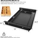 Large Under Desk Mounted Sliding Drawer with Bamboo Tray and 60 Degree Tilt Panel to Pull Out, 22'' Long & 13'' deep Large Storage Organizer for Sit Stand Workstation