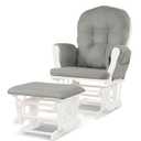 Glider & Ottoman Cushion Set Wood Baby Nursery Rocking Chair, Light Grey, JV10930SL