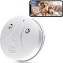 Wireless WiFi Spy Camera 1080P Video Smoke Detector Hidden Camera Indoor Security Camera for Pets Home Wall Mount, Night Vision, Loop Filming, Motion Detection, Live Viewing, Android iOS Free App