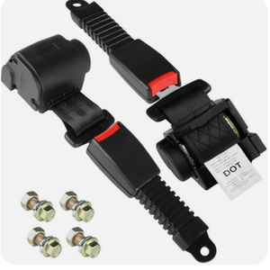 Retractable 61" DOT Seatbelts, Universal 2 Point Adjustable Seat Belts for Golf Carts EZGO, Yamaha, Club Car, ICON, Star, Zone Golf Carts, Go Kart, Forklift (2 Set)