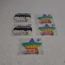 GottaPop 5.5" Pop It Fidget Toy Party Favors, (3 Rainbow Stars, 2 Gray and Black Controller) (Pack of 5)