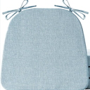 IASEAHK Chair Cushions for Dining Chairs Set of 2, Non Slip Kitchen Chair Pads, 17" x 16" x 2", Indoor Dining Chair Cushions with Ties, D-Shaped Seat Cushions for Kitchen Chairs, Light Blue