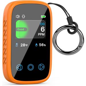 Portable Carbon Monoxide Detector with Alarm Standable & Lanyard, [3-in-1] Co Detector | Humidity |Temperature, Co Gas Monitor Air Quality for Outdoor Camping Travel RV Car