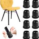 20 Pcs Black Small Chair Leg Floor Protectors for Hardwood Floors, Upgraded Rubber Chair Leg Caps with Felt Pads, Furniture Leg Feet Covers Protect Floors from Scratches Reduce Noise (Fit 0.8"-1")