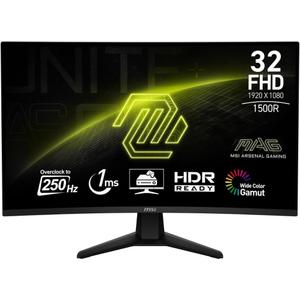msi MAG 32C6X 31.5-inch 1920 x 1080 (FHD) Computer Monitor, 250Hz, Adaptive-Sync, HDR Ready, HDMI, VGA Port, Display Port, VESA Mountable, Tilt, Speaker, 1ms, Black