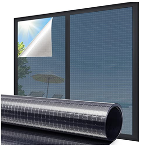 2 x Coavas One Way Privacy Window Film Reflective Window Tint for Home,Static Cling Mirror Heat Blocking Covering See Out Not in,Anti-Uv House Daytime Privacy, Blue-Silver,17.5x78.7 in