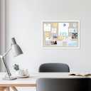 DAHAPYBOO Cork Board with Linen White,Bulletin Board 23"x17" Hanging Corkboards for Office Home School Message Board or Vision Board Decoration.