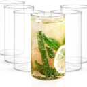 Borosil Drinking Glasses, 12 Oz, Set of 6, BPA Free, Borosilicate Drinking Glass, Clear & Lightweight Water Glass Set, Odor Resistant, Freezer & Dishwasher Safe, Glasses for Juice, Beer & Cocktails