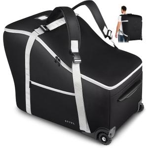 SCTEL Infant Car Seat Travel Bag Backpack for Airplane, Fits Doona Car Seat Stroller and Base, Padded Carseat Cover for Air Travel, Nuna Pipa Car Seat Travel Bag with Wheels