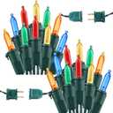 Brizled Christmas Lights Multicolor, 2 Pack 33ft 100 LED Christmas Tree Lights, 120V UL Certified Connectable Xmas String Light Indoor Outdoor Mini Light Set for Xmas Tree Party Garden Porch Decor