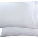 Elegant Comfort Luxury Ultra-Soft 2-Piece Pillowcase Set - 1500 Premium Hotel Quality Microfiber Double Brushed - Wrinkle Resistant, King Size, White