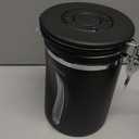 Coffee Canisters with Window,Scoop and Airtight Lid Stainless Steel Kitchen Bean Storage Grounds Container22OZ/Black)Date Tracker and Scoop for Grounds Coffee Bar Accessories Beans, Cereal, Sugar