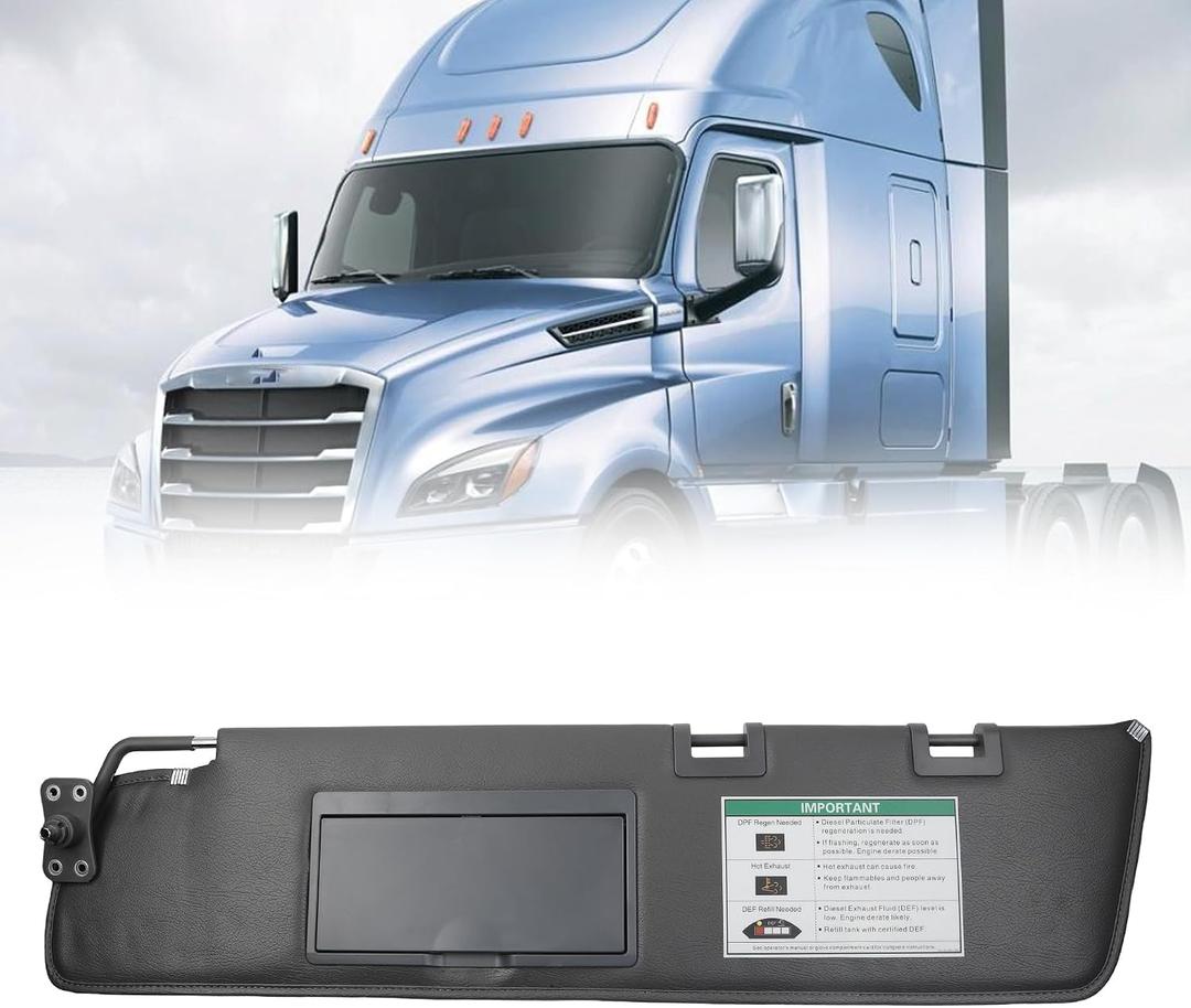 Dasbecan Left Driver Side Truck Sun Visor with Mirror Assembly w/o Wire Compatible with Freightliner Cascadia 2007-2017 (After June 2007) Replace# 924-8005